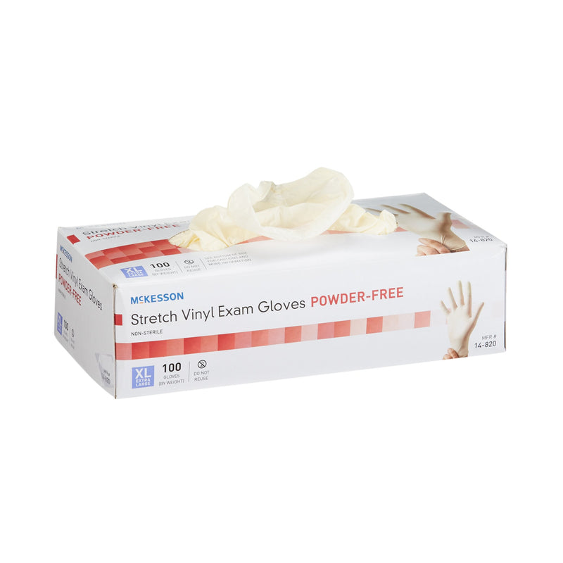 McKesson Stretch Vinyl Exam Glove, Extra Large, Ivory, 1 Box of 100 () - Img 1