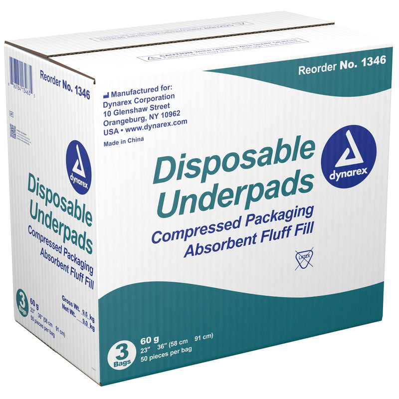 Dynarex® Absorbent Fluff Fill Underpad, 23 x 36 Inch, 1 Bag of 50 (Underpads) - Img 2
