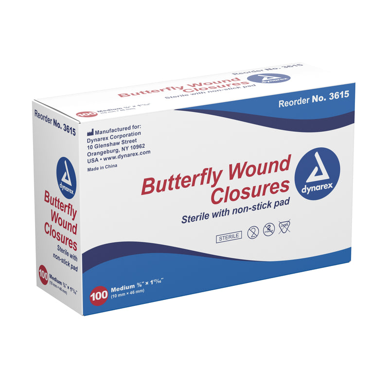 dynarex® Butterfly Wound Closure Strip, 3/8 by 1-13/16 Inches, 1 Box of 100 (Skin Closure Strips) - Img 3