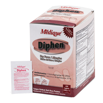 Diphen Diphenhydramine Allergy Relief, 1 Box of 200 (Over the Counter) - Img 1