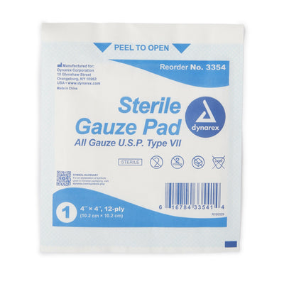 Dynarex® Sterile Gauze Sponge, 4 x 4 Inch, 1 Box (General Wound Care) - Img 3