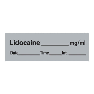 Timemed Anesthesia Label Tape, Lidocaine, 1/2 x 1-1/2 Inch, 1 Roll (Labels) - Img 1