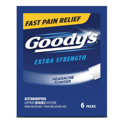 Goody's® Extra Strength Acetaminophen / Aspirin / Caffeine Pain Relief, 1 Pack of 6 (Over the Counter) - Img 1