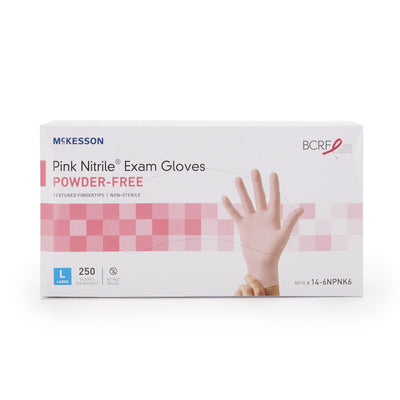 McKesson Pink Nitrile® Nitrile Exam Glove, Large, Pink, 1 Box of 250 () - Img 2