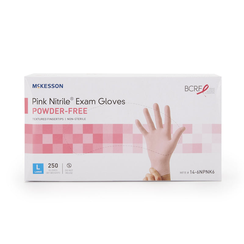 McKesson Pink Nitrile® Nitrile Exam Glove, Large, Pink, 1 Box of 250 () - Img 2