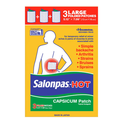 Salonpas® Hot Capsaicin Topical Pain Relief, 1 Carton of 3 (Over the Counter) - Img 1