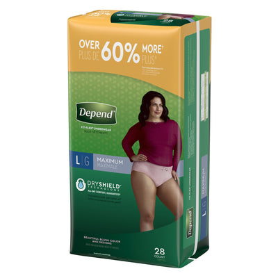 Depend® FIT-FLEX® Womens Absorbent Underwear, Large, Blush, 1 Case of 56 () - Img 3