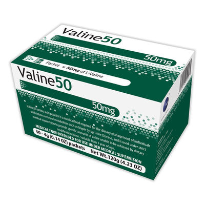 Valine 50 MSUD Oral Supplement, 4-gram Packet, 1 Box of 30 (Nutritionals) - Img 1