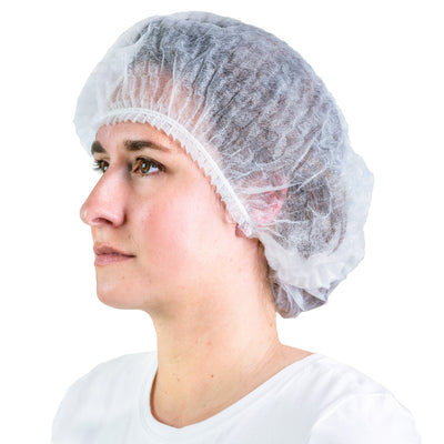 CAP, BOUFFANT SPP 10G WHT CLIP(100/BG 10BG/CS) (Surgical Headcovers) - Img 1