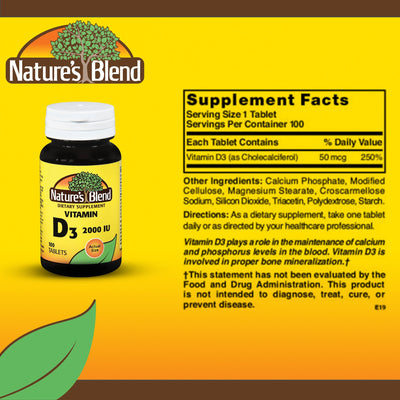 Nature's Blend Vitamin D-3 Supplement, 1 Bottle (Over the Counter) - Img 2