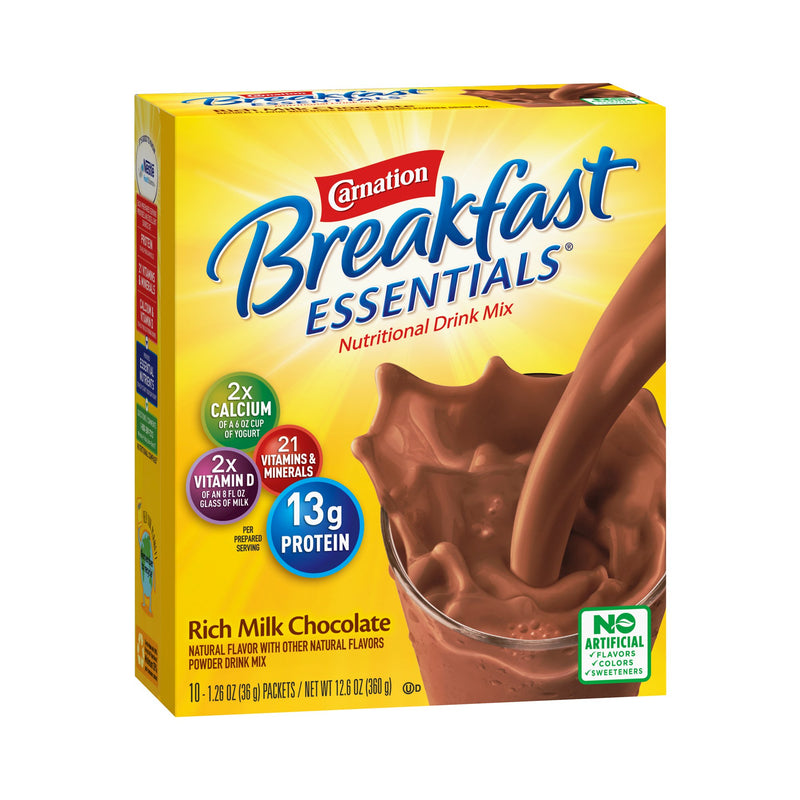 Carnation Breakfast Essentials® Chocolate Oral Supplement, 1.26 oz. Packet, 1 Case of 60 (Nutritionals) - Img 1