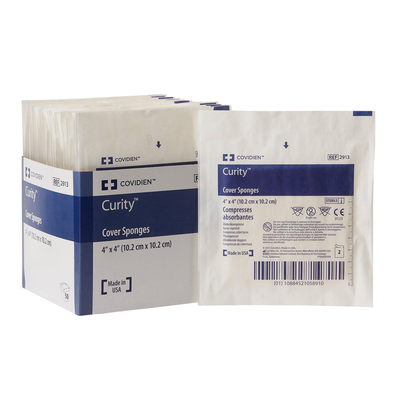 Curity™ Sterile Nonwoven Sponge, 4 x 4 Inch, 1 Case of 600 (General Wound Care) - Img 1