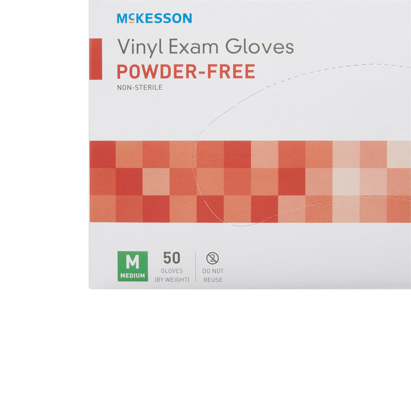 McKesson Confiderm® Vinyl Exam Glove, Medium, Clear, 1 Box of 50 () - Img 4