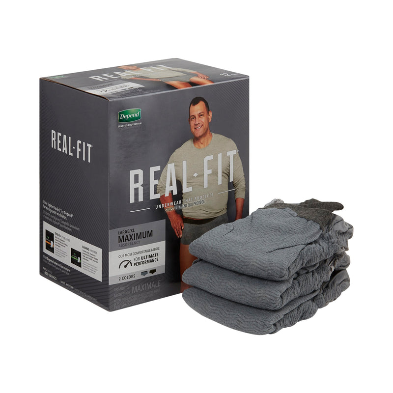 Depend® Real Fit® Maximum Absorbent Underwear, Large / Extra Large, 1 Pack of 12 () - Img 1