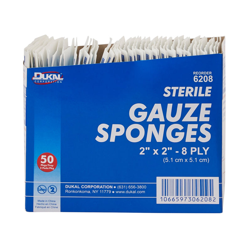 Dukal™ Sterile Gauze Sponge, 2 x 2 Inch, 1 Box of 100 (General Wound Care) - Img 4