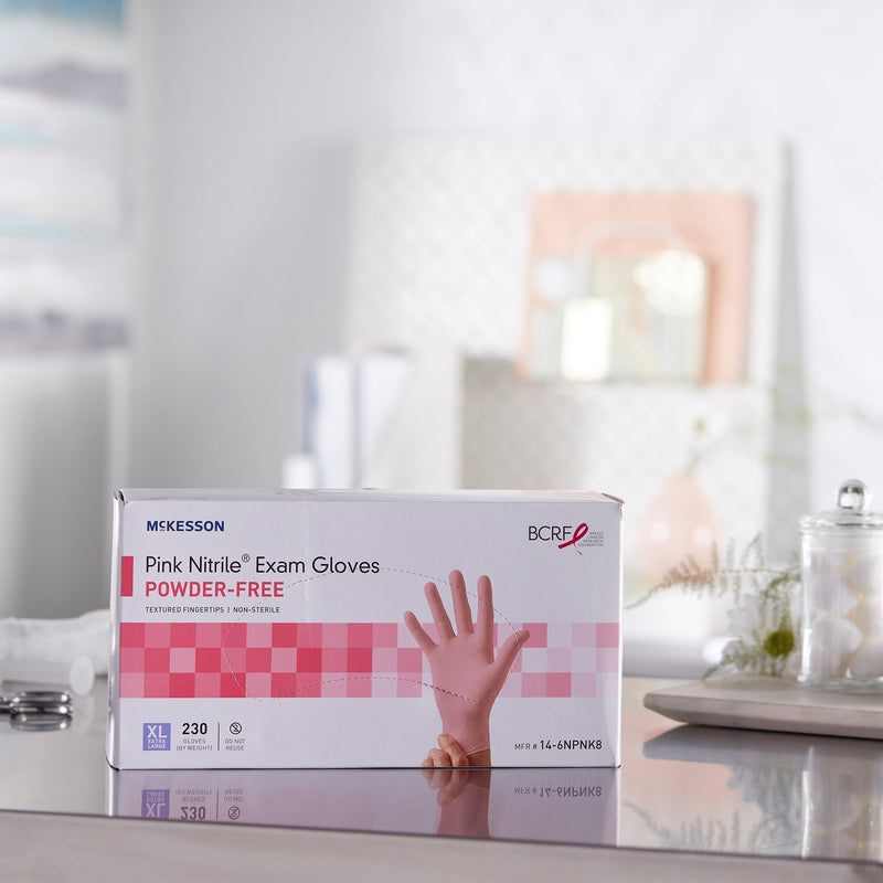 McKesson Pink Nitrile® Nitrile Exam Glove, Large, Pink, 1 Box of 250 () - Img 6