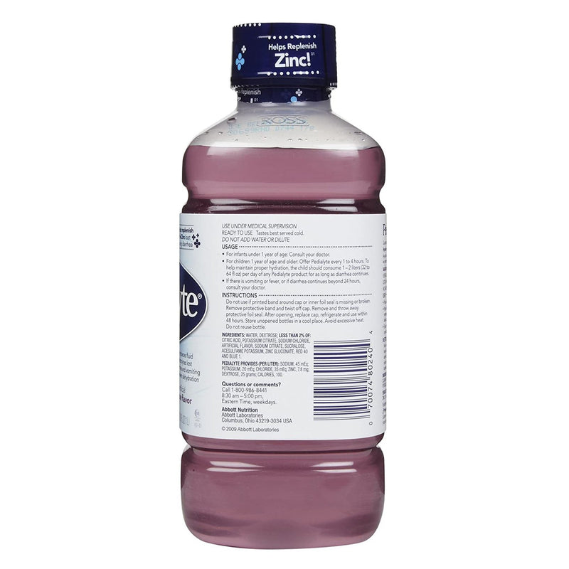 Pedialyte® Grape Oral Electrolyte Solution, 1 Liter, 1 Each () - Img 5