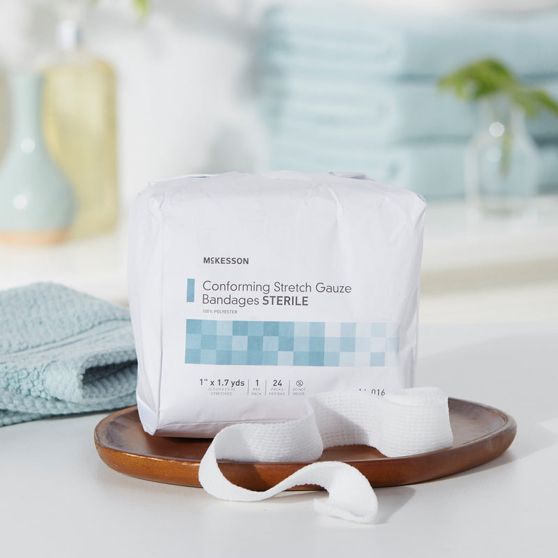 McKesson Sterile Conforming Bandage, 1 Inch x 1-7/10 Yard, 1 Bag of 24 (General Wound Care) - Img 10