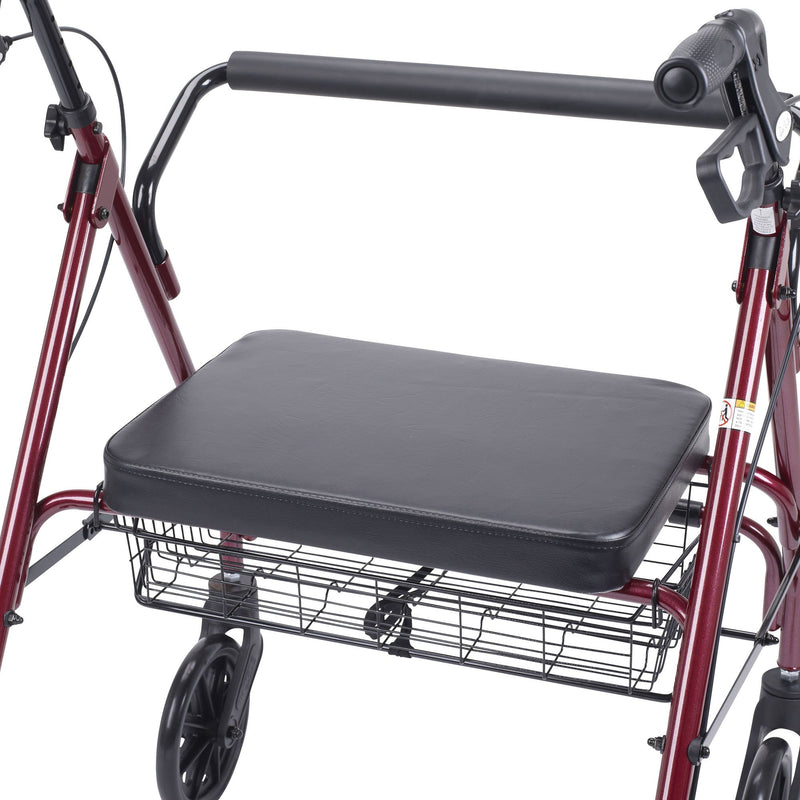 drive™ Go-Lite Bariatric 4 Wheel Rollator, Red, 1 Each (Mobility) - Img 4