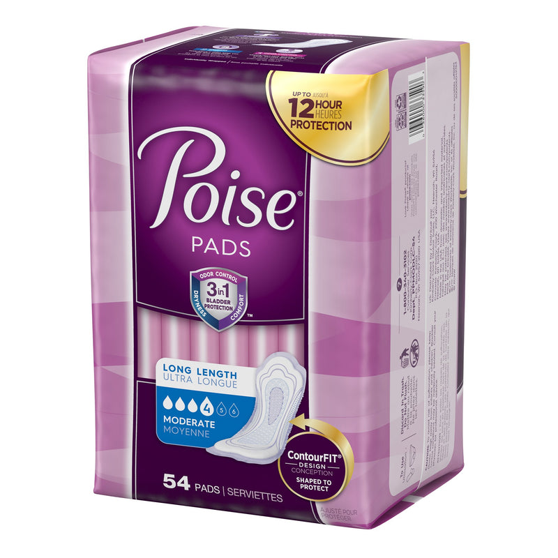 Poise Bladder Control Pads, Adult Women, Moderate Absorbency, Disposable, 12.20" Length, 1 Case of 108 () - Img 3