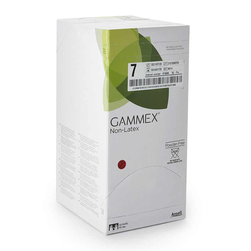 Gammex® Non-Latex Polyisoprene Surgical Glove, Size 7, Green, 1 Box of 50 () - Img 2