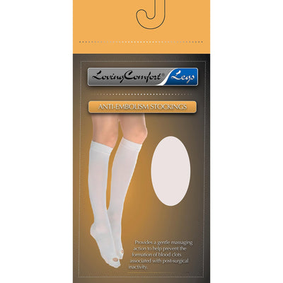 Loving Comfort® Anti-Embolism Knee-High Stockings, 2X-Large, Beige, 1 Pair of 2 (Compression Garments) - Img 1
