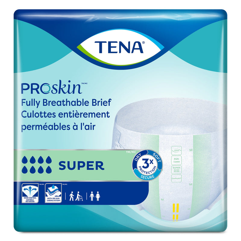 TENA Super Adult Heavy-Absorbent Incontinence Brief, X-large, 60" to 64" Waist / Hip, 1 Bag of 15 () - Img 2