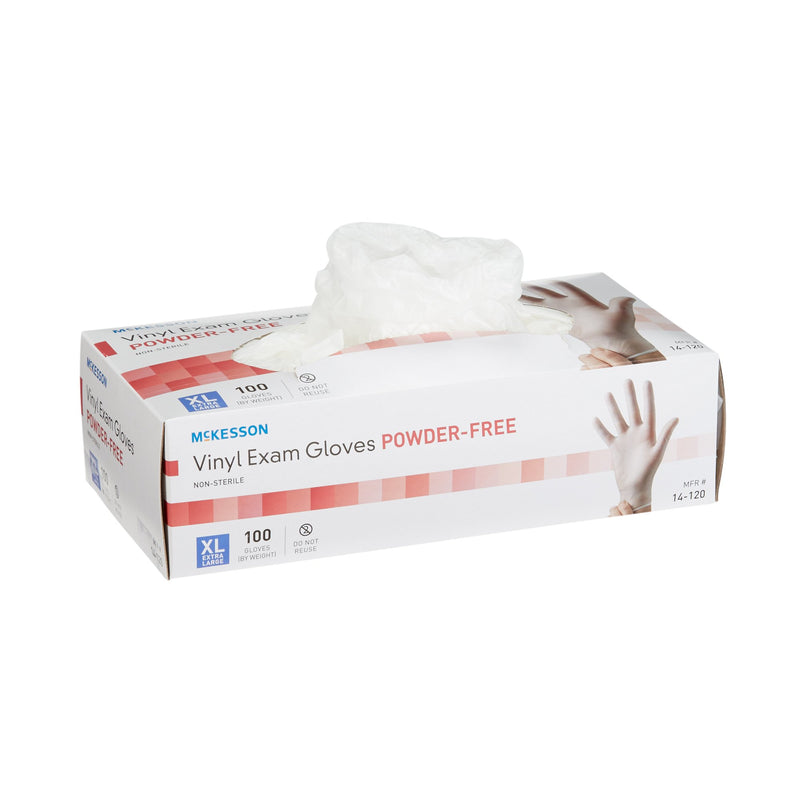McKesson Vinyl Exam Glove, Extra Large, Clear, 1 Box of 100 () - Img 1
