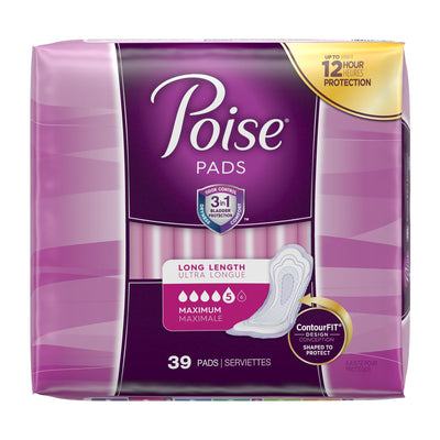 Poise® Maximum Bladder Control Pad, 14.6 Inch Length, 1 Pack of 39 () - Img 8