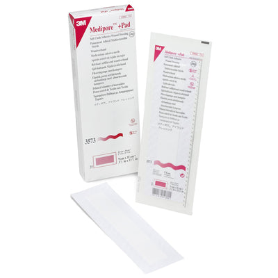 3M™ Medipore™ + Pad Soft Cloth Adhesive Dressing, 3½ x 13¾ Inch, 1 Box of 25 (General Wound Care) - Img 1