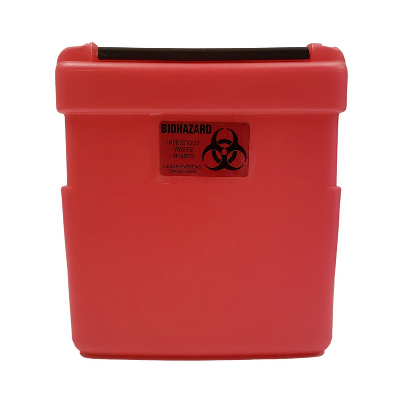 Nesar Systems Replacement Radioactive Sharps Container, 1 Gallon, 8-1/2 x 4 x 9 Inch, 1 Case of 32 () - Img 1