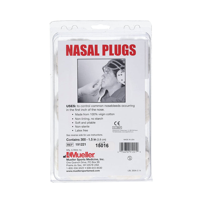 Mueller Sports Medicine Nasal Plug, 1½ Inch, 1 Pack (Advanced Wound Care) - Img 1