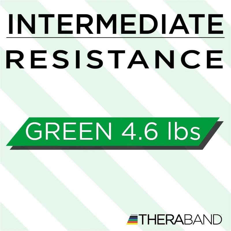 TheraBand® Starter Dispenser Pack Exercise Resistance Band, Green, 5 Inch x 5 Foot, Heavy Resistance, 1 Case of 8 (Exercise Equipment) - Img 5