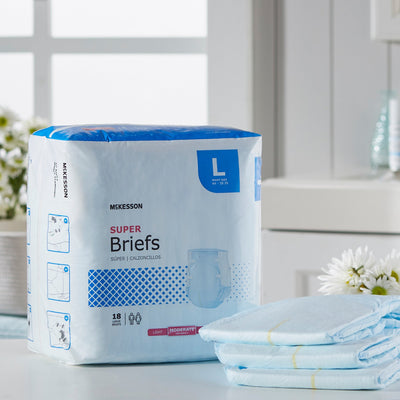 McKesson Super Moderate Absorbency Incontinence Brief, Large, 1 Bag of 18 () - Img 10