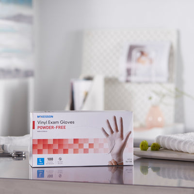 McKesson Vinyl Exam Glove, Large, Clear, 1 Box of 100 () - Img 10