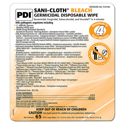 Sani-Cloth® Surface Disinfectant Cleaner, 65 Wipes per Canister, 1 Case of 6 (Cleaners and Disinfectants) - Img 3