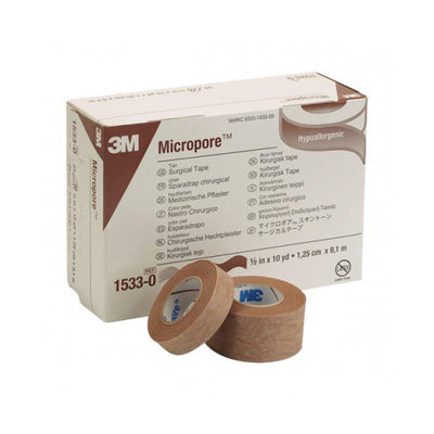 3M™ Micropore™ Paper Medical Tape, 1/2 Inch x 10 Yard, Tan, 1 Case of 240 (General Wound Care) - Img 1