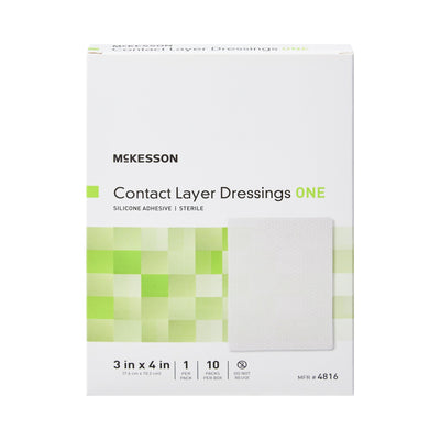 McKesson Silicone Wound Contact Layer Dressing, 3 x 4 Inch, 1 Box of 10 () - Img 2