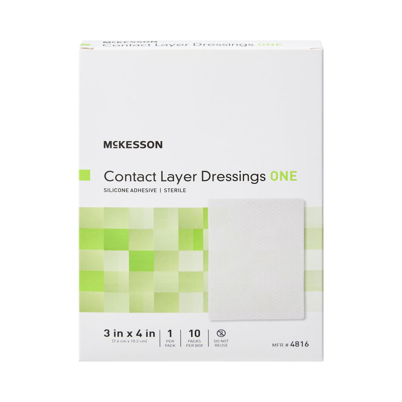 McKesson Silicone Wound Contact Layer Dressing, 3 x 4 Inch, 1 Box of 10 () - Img 2