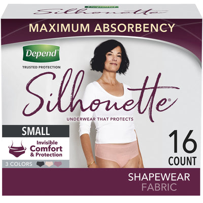 Depend® Silhouette® Maximum Absorbent Underwear, Small, 1 Case of 32 () - Img 1