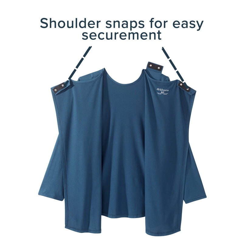 Silverts® Open Back Adaptive Shirt, Large, Navy Blue, 1 Each (Shirts and Scrubs) - Img 8