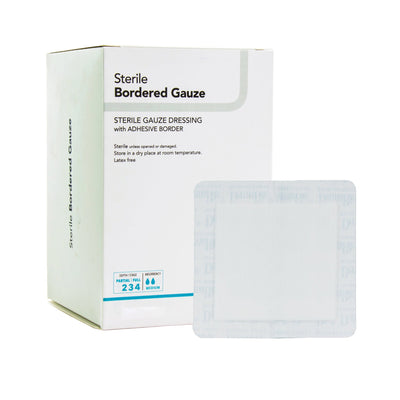 DermaRite® Bordered Gauze White Adhesive Dressing, 2 x 2 Inch, 1 Box of 50 () - Img 1