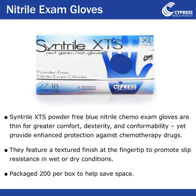 Syntrile® XTS Nitrile Standard Cuff Length Exam Glove, Extra Large, Blue, 1 Box of 200 () - Img 2
