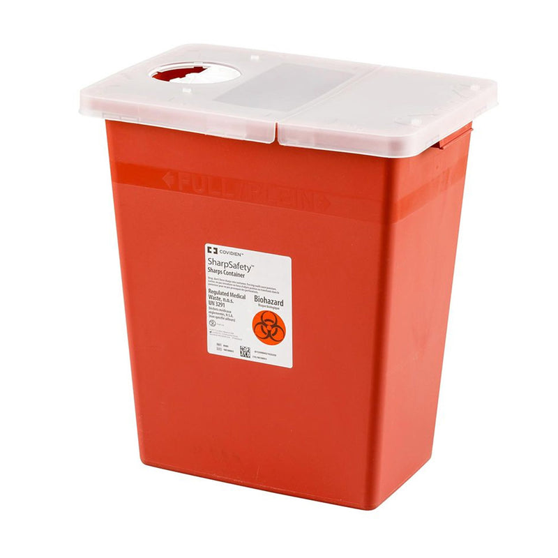 SharpSafety™ Multi-purpose Sharps Container, 18 Gallon, 26 x 18-1/4 x 12-3/4 Inch, 1 Case of 5 () - Img 1