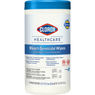 Clorox Healthcare Surface Disinfectant Cleaner, Chlorine Scent, Nonsterile, 6.75 X 9 Inch, Canister, 1 Case of 6 (Cleaners and Disinfectants) - Img 1