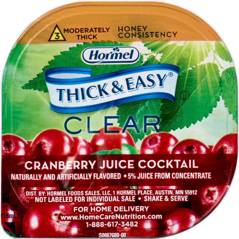 Thick & Easy® Clear Honey Consistency Cranberry Juice Thickened Beverage, 4-ounce Cup, 1 Case of 24 (Nutritionals) - Img 2