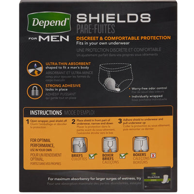 Depend® Shields for Men Light Bladder Control Pad,, 1 Case of 174 () - Img 4