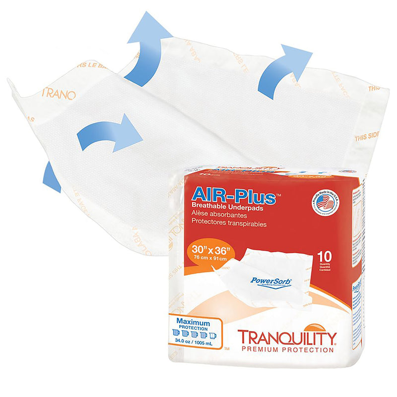 Tranquility® AIR-Plus™ Low Air Loss Underpad, 30 x 36 Inch, 1 Bag of 10 (Underpads) - Img 1