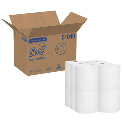 Scott Paper Towel, Hardwound Roll, 8" x 800', 1 Case of 12 (Paper Towels) - Img 1