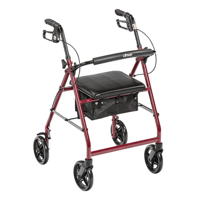 drive™ 4 Wheel Rollator, Red, 1 Each (Mobility) - Img 1